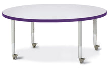 Load image into Gallery viewer, Berries® Round Activity Table - 48" Diameter, Mobile - Gray/Purple/Gray - MMEE Distributors