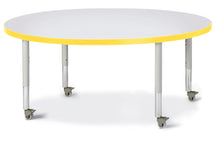 Load image into Gallery viewer, Berries® Round Activity Table - 48" Diameter, Mobile - Gray/Yellow/Gray - MMEE Distributors