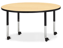 Load image into Gallery viewer, Berries® Round Activity Table - 48" Diameter, Mobile - Maple/Black/Black - MMEE Distributors
