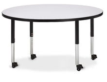 Load image into Gallery viewer, Berries® Round Activity Table - 48" Diameter, Mobile - Gray/Black/Black - MMEE Distributors