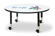 Load image into Gallery viewer, Berries® Round Dry Erase Table - 48" Diameter, Mobile - Write-n-Wipe/Black/Black - MMEE Distributors