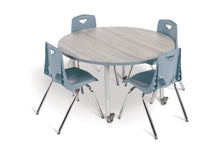 Load image into Gallery viewer, Berries® Round Activity Table - 36" Diameter, T-height - Driftwood Gray/Coastal Blue/Gray - MMEE Distributors