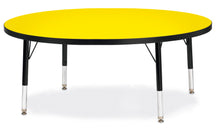 Load image into Gallery viewer, Berries® Round Activity Table - 48" Diameter, T-height - Yellow/Black/Black - MMEE Distributors