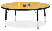 Load image into Gallery viewer, Berries® Round Activity Table - 48" Diameter, T-height - Oak/Black/Black - MMEE Distributors