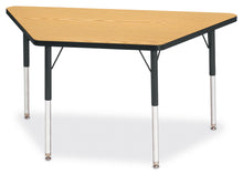 Load image into Gallery viewer, Berries® Trapezoid Activity Tables - 24" X 48", A-height - Oak/Black/Black - MMEE Distributors