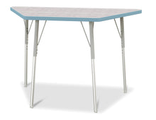 Load image into Gallery viewer, Berries® Trapezoid Activity Table - 24" X 48", A-height - Driftwood Gray/Coastal Blue/Gray - MMEE Distributors