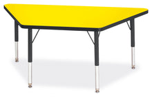 Load image into Gallery viewer, Berries® Trapezoid Activity Tables - 24" X 48", T-height - Yellow/Black/Black - MMEE Distributors