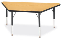 Load image into Gallery viewer, Berries® Trapezoid Activity Tables - 24" X 48", T-height - Oak/Black/Black - MMEE Distributors