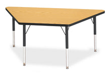 Load image into Gallery viewer, Berries® Trapezoid Activity Tables - 30" X 60", E-height - Oak/Black/Black - MMEE Distributors