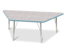 Load image into Gallery viewer, Berries® Trapezoid Activity Table - 30" X 60", E-height - Driftwood Gray/Coastal Blue/Gray - MMEE Distributors