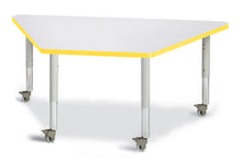 Load image into Gallery viewer, Berries® Trapezoid Activity Tables - 30" X 60", Mobile - Gray/Yellow/Gray - MMEE Distributors