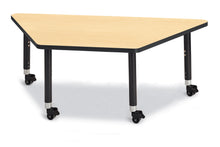 Load image into Gallery viewer, Berries® Trapezoid Activity Tables - 30" X 60", Mobile - Maple/Black/Black - MMEE Distributors