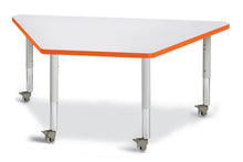 Load image into Gallery viewer, Berries® Trapezoid Activity Tables - 30" X 60", Mobile - Gray/Orange/Gray - MMEE Distributors
