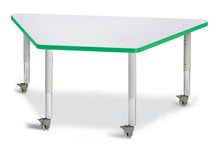 Load image into Gallery viewer, Berries® Trapezoid Activity Tables - 30" X 60", Mobile - Gray/Green/Gray - MMEE Distributors
