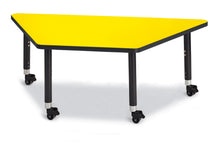 Load image into Gallery viewer, Berries® Trapezoid Activity Tables - 30" X 60", Mobile - Yellow/Black/Black - MMEE Distributors
