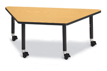 Load image into Gallery viewer, Berries® Trapezoid Activity Tables - 30" X 60", Mobile - Oak/Black/Black - MMEE Distributors