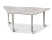 Load image into Gallery viewer, Berries® Trapezoid Activity Table - 30" X 60", Mobile - Driftwood Gray/Gray/Gray - MMEE Distributors