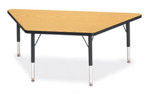 Load image into Gallery viewer, Berries® Trapezoid Activity Tables - 30" X 60", T-height - Oak/Black/Black - MMEE Distributors