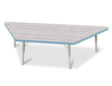 Load image into Gallery viewer, Berries® Trapezoid Activity Table - 30" X 60", T-height - Driftwood Gray/Coastal Blue/Gray - MMEE Distributors
