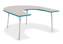 Load image into Gallery viewer, Berries® Horseshoe Activity Table - 66" X 60", A-height - Gray/Teal/Gray - MMEE Distributors