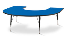 Load image into Gallery viewer, Berries® Horseshoe Activity Table - 66" X 60", E-height - Blue/Black/Black - MMEE Distributors