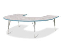 Load image into Gallery viewer, Berries® Horseshoe Activity Table - 60" X 66", E-height - Driftwood Gray/Coastal Blue/Gray - MMEE Distributors