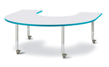 Load image into Gallery viewer, Berries® Horseshoe Activity Table - 66" X 60", Mobile - Gray/Teal/Gray - MMEE Distributors