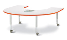 Load image into Gallery viewer, Berries® Horseshoe Activity Table - 66" X 60", Mobile - Gray/Orange/Gray - MMEE Distributors