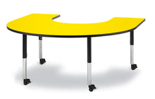 Load image into Gallery viewer, Berries® Horseshoe Activity Table - 66" X 60", Mobile - Yellow/Black/Black - MMEE Distributors