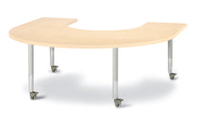 Load image into Gallery viewer, Berries® Horseshoe Activity Table - 66" X 60", Mobile - Gray/Purple/Gray - MMEE Distributors