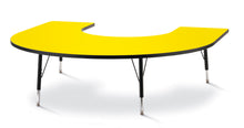 Load image into Gallery viewer, Berries® Horseshoe Activity Table - 66" X 60", T-height - Yellow/Black/Black - MMEE Distributors