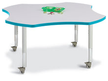 Load image into Gallery viewer, Berries® Four Leaf Activity Table, Mobile - Gray/Teal/Gray - MMEE Distributors