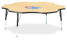Load image into Gallery viewer, Berries® Six Leaf Activity Table - 60", E-height - Maple/Black/Black - MMEE Distributors