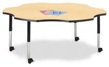 Load image into Gallery viewer, Berries® Six Leaf Activity Table - 60", Mobile - Maple/Black/Black - MMEE Distributors