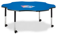 Load image into Gallery viewer, Berries® Six Leaf Activity Table - 60", Mobile - Blue/Black/Black - MMEE Distributors