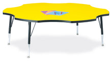 Load image into Gallery viewer, Berries® Six Leaf Activity Table - 60", T-height - Yellow/Black/Black - MMEE Distributors