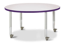 Load image into Gallery viewer, Berries® Round Activity Table - 42" Diameter, Mobile - Gray/Purple/Gray - MMEE Distributors