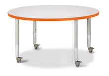 Load image into Gallery viewer, Berries® Round Activity Table - 42" Diameter, Mobile - Gray/Orange/Gray - MMEE Distributors