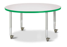 Load image into Gallery viewer, Berries® Round Activity Table - 42" Diameter, Mobile - Gray/Green/Gray - MMEE Distributors