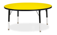 Load image into Gallery viewer, Berries® Round Activity Table - 42" Diameter, T-height - Yellow/Black/Black - MMEE Distributors