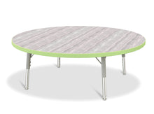 Load image into Gallery viewer, Berries® Round Activity Table - 42" Diameter, T-height - Driftwood Gray/Key Lime/Gray - MMEE Distributors