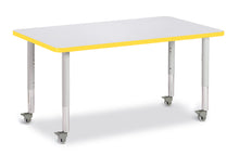 Load image into Gallery viewer, Berries® Rectangle Activity Table - 30" X 48", Mobile - Gray/Yellow/Gray - MMEE Distributors