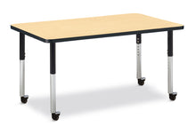 Load image into Gallery viewer, Berries® Rectangle Activity Table - 30" X 48", Mobile - Maple/Black/Black - MMEE Distributors