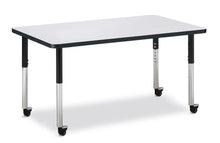 Load image into Gallery viewer, Berries® Rectangle Activity Table - 30" X 48", Mobile - Gray/Black/Black - MMEE Distributors