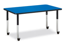 Load image into Gallery viewer, Berries® Rectangle Activity Table - 30" X 48", Mobile - Blue/Black/Black - MMEE Distributors