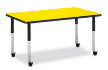 Load image into Gallery viewer, Berries® Rectangle Activity Table - 30" X 48", Mobile - Yellow/Black/Black - MMEE Distributors
