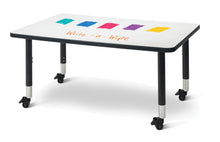 Load image into Gallery viewer, Berries® Rectangle Dry Erase Table - 30" x 48", Mobile - Write-n-Wipe/Black/Black - MMEE Distributors
