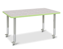Load image into Gallery viewer, Berries® Rectangle Activity Table - 30" X 48", Mobile - Driftwood Gray/Key Lime/Gray - MMEE Distributors