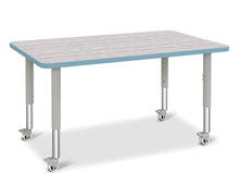 Load image into Gallery viewer, Berries® Rectangle Activity Table - 30" X 48", Mobile - Driftwood Gray/Coastal Blue/Gray - MMEE Distributors