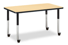 Load image into Gallery viewer, Berries® Rectangle Activity Table - 24" X 36", Mobile - Maple/Black/Black - MMEE Distributors